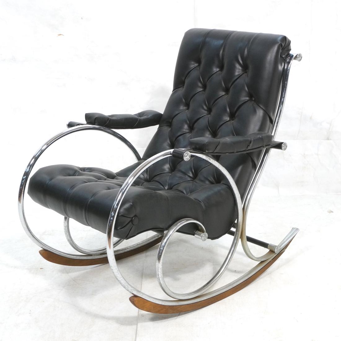 ROBERT WOODARD Chrome Tube Rocking Chair Rocker. (1 of 10)