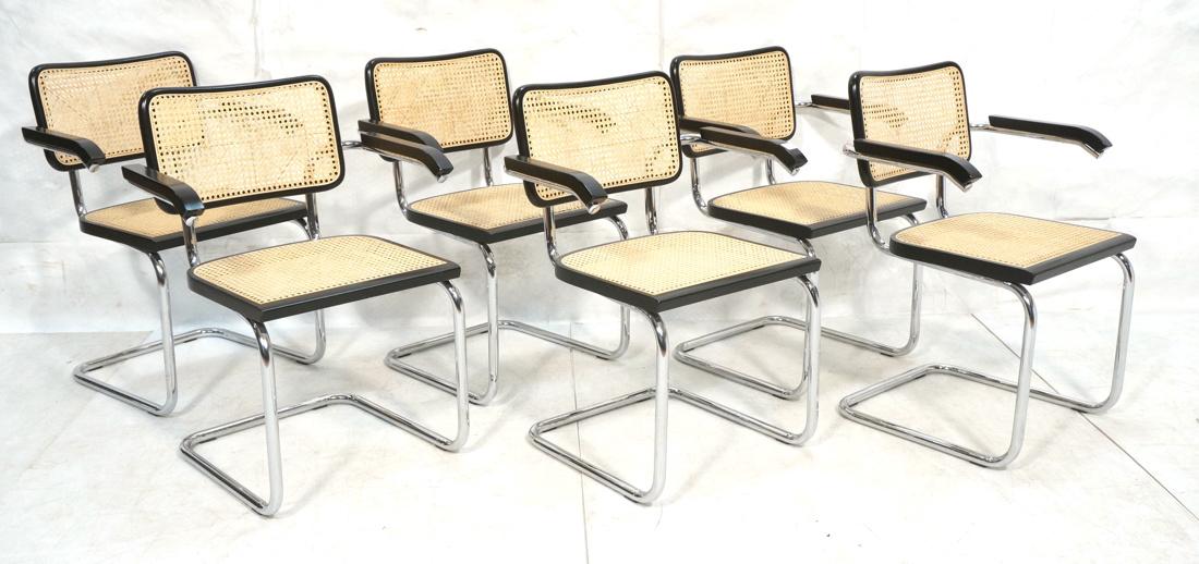 Set 6 Contemporary Chrome Frame Cane Dining Chair (1 of 9)