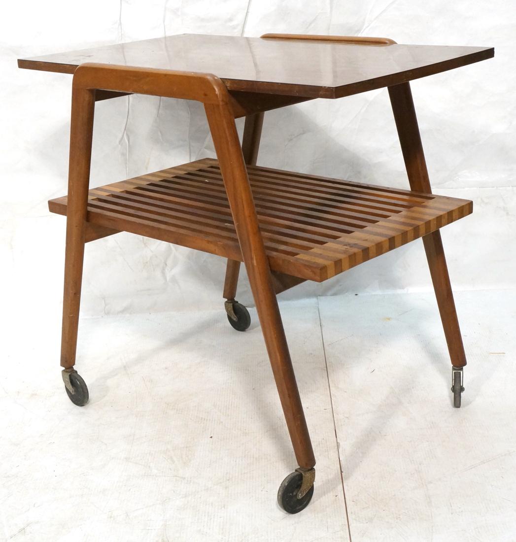 Modern Rolling Bar Cart. Wood grain laminate top (1 of 8)