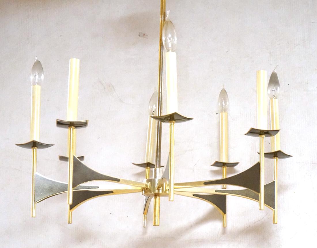 Modernist Lightolier  Brass Hanging Chandelier Li (1 of 7)