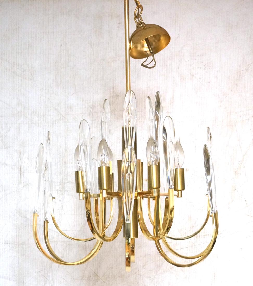 Modernist Brass Hanging Chandelier Lighting. Eigh (1 of 9)