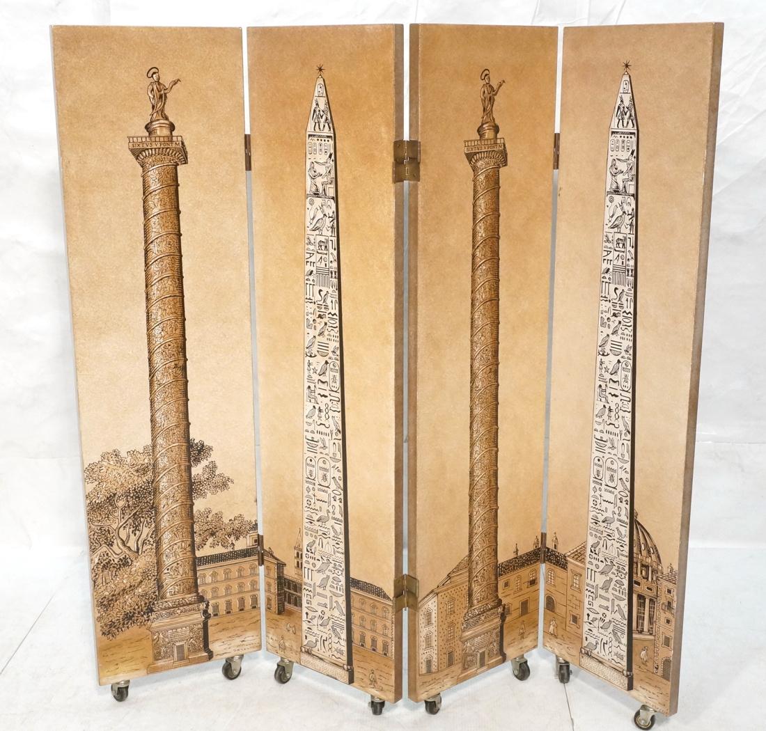 PIERO FORNASETTI Milano Italy Four Panel Screen R (1 of 10)