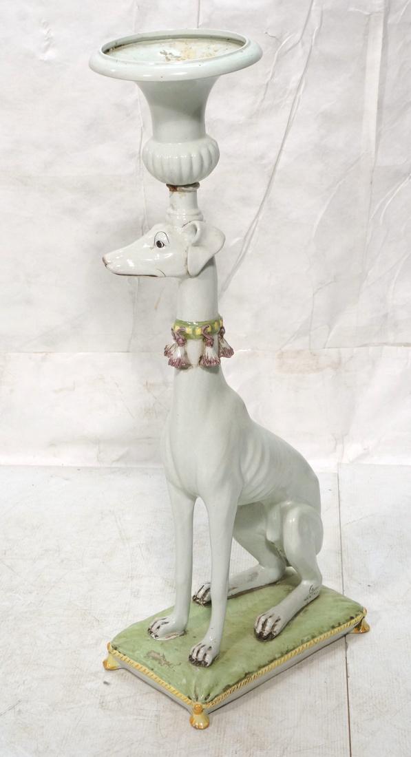 Italian Pottery Figural Greyhound Sculpture Plant (1 of 10)