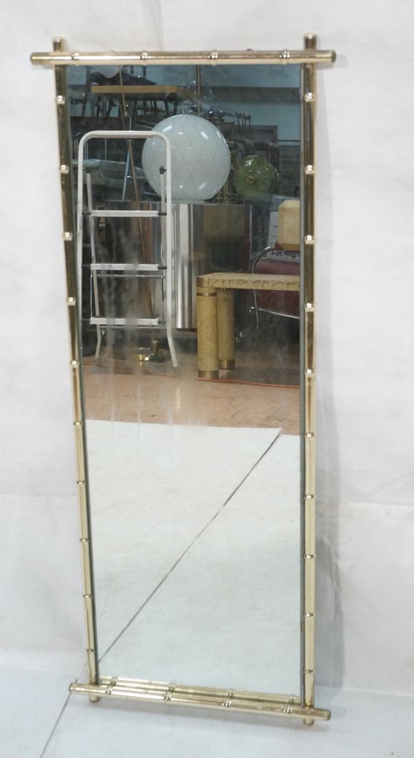 Decorative faux bamboo mirror metal frame. small. (1 of 6)