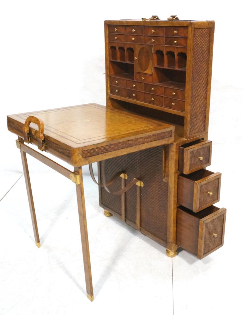 MAITLAND SMITH Trunk Form Drop Down Desk. Woven l (1 of 10)