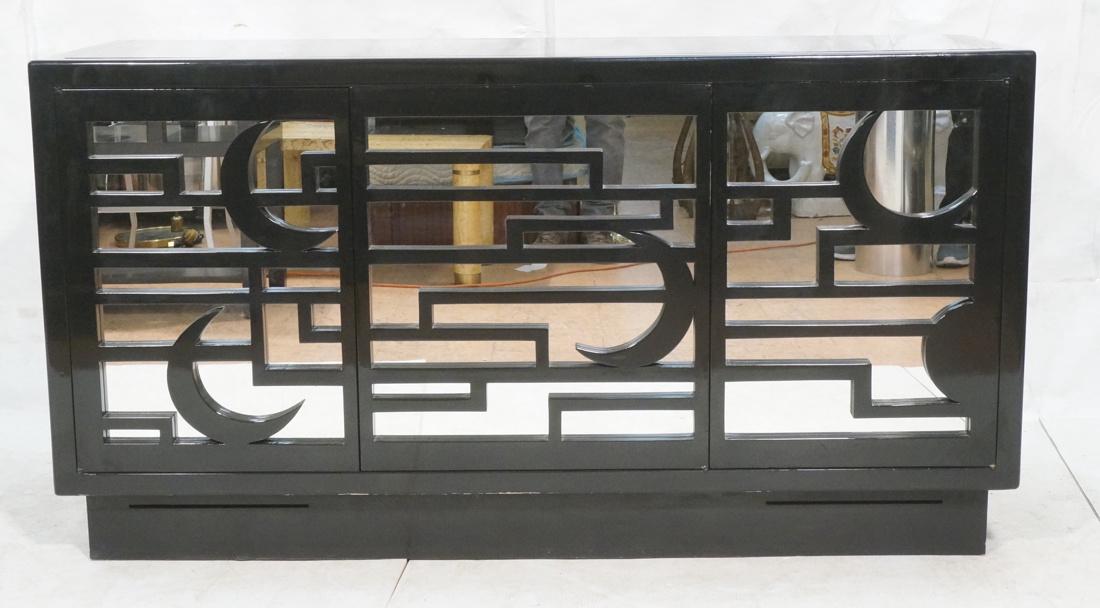 Decorator Black Lacquer Mirror Front Credenza Sid (1 of 7)