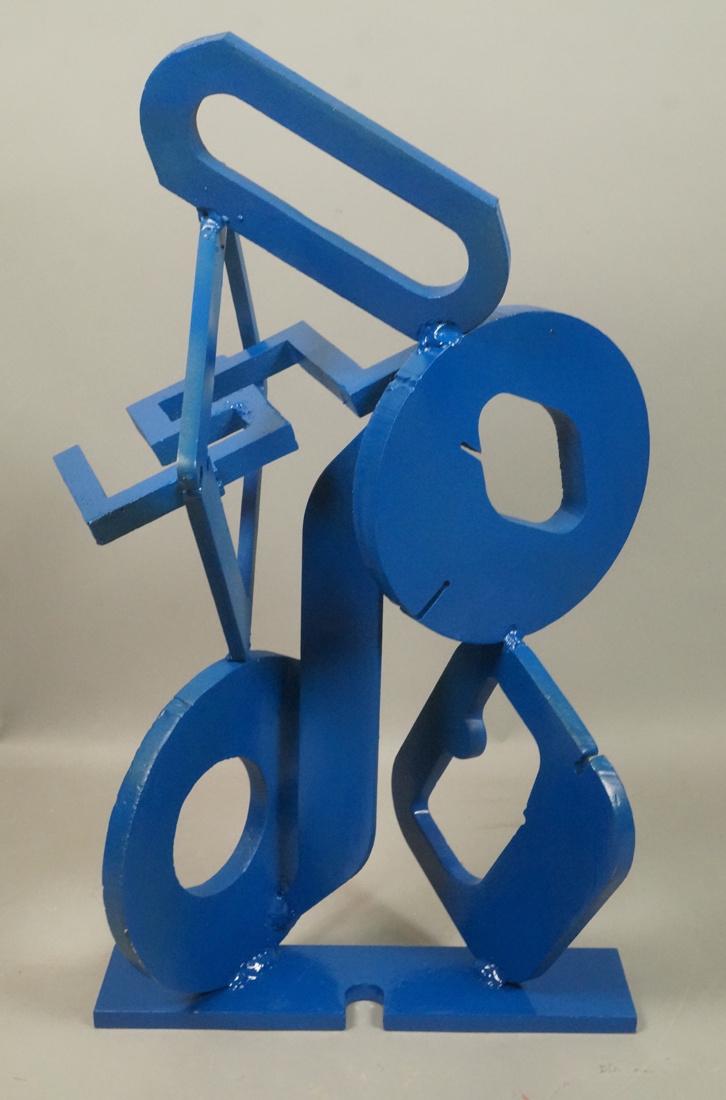 JOSEPH SELTZER Welded Metal Blue Table Sculpture. (1 of 7)