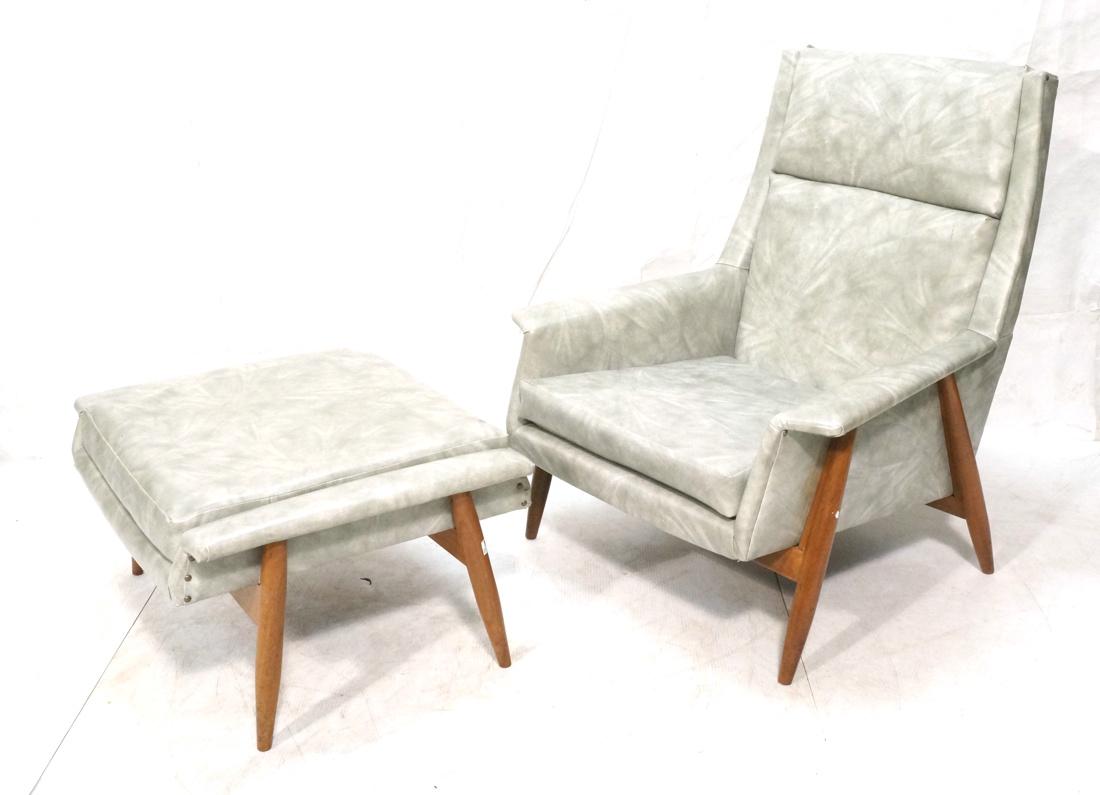 Danish Modern Oversized Lounge Chair and Ottoman. (1 of 6)