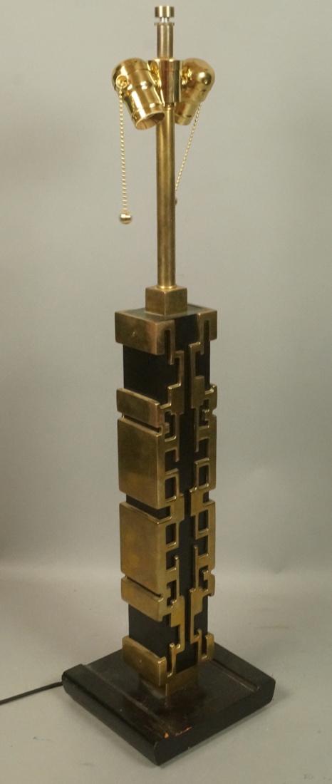 JAMES MONT Style Wood & Brass Table Lamp. Asian i (1 of 8)
