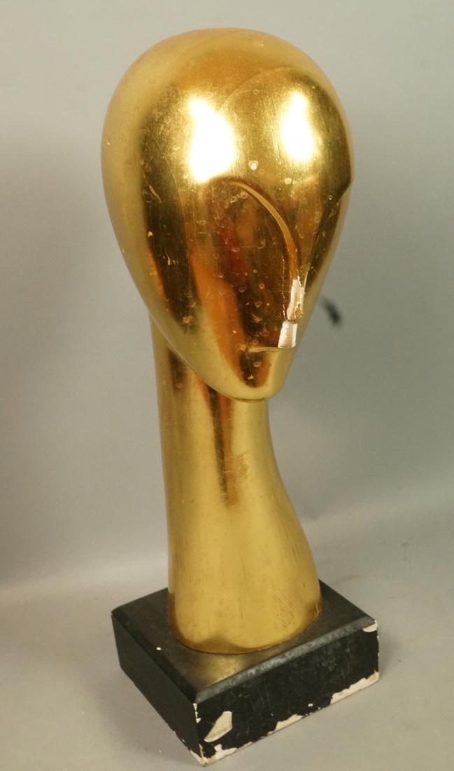 BRANCUSI Style Gilt Woman Head Bust Sculpture. Fi (1 of 7)