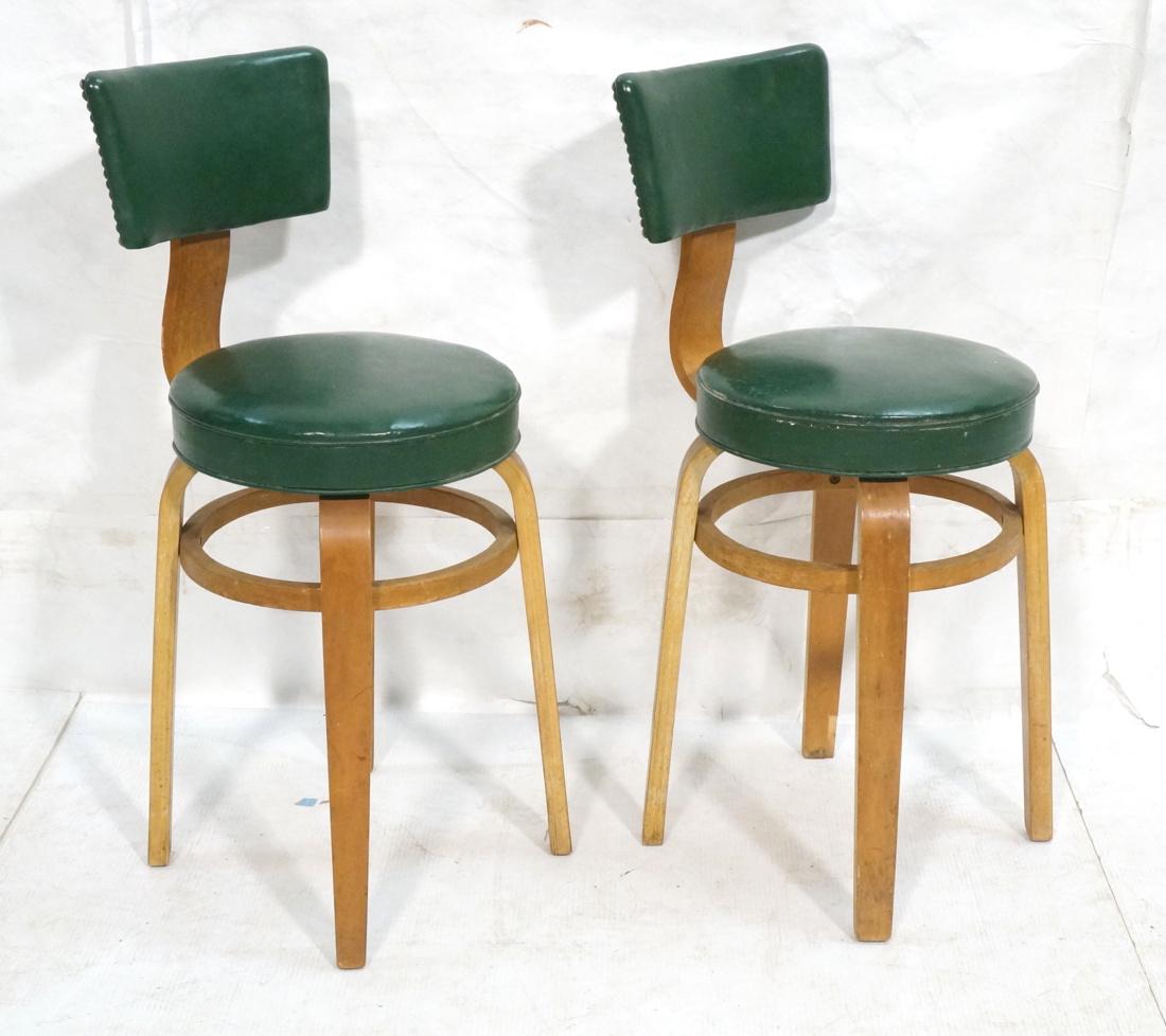 Pr ALVAR AALTO Style Pool Table Bar Stool. Green (1 of 10)