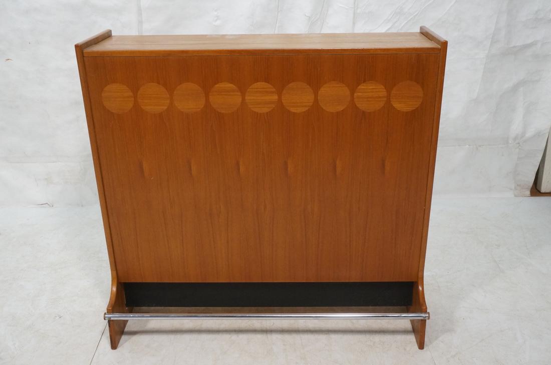 Danish Modern Teak Bar. Inlaid circle detail. Fit (1 of 6)