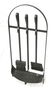 Set Modernist Black Iron Fireplace Tools. Arched