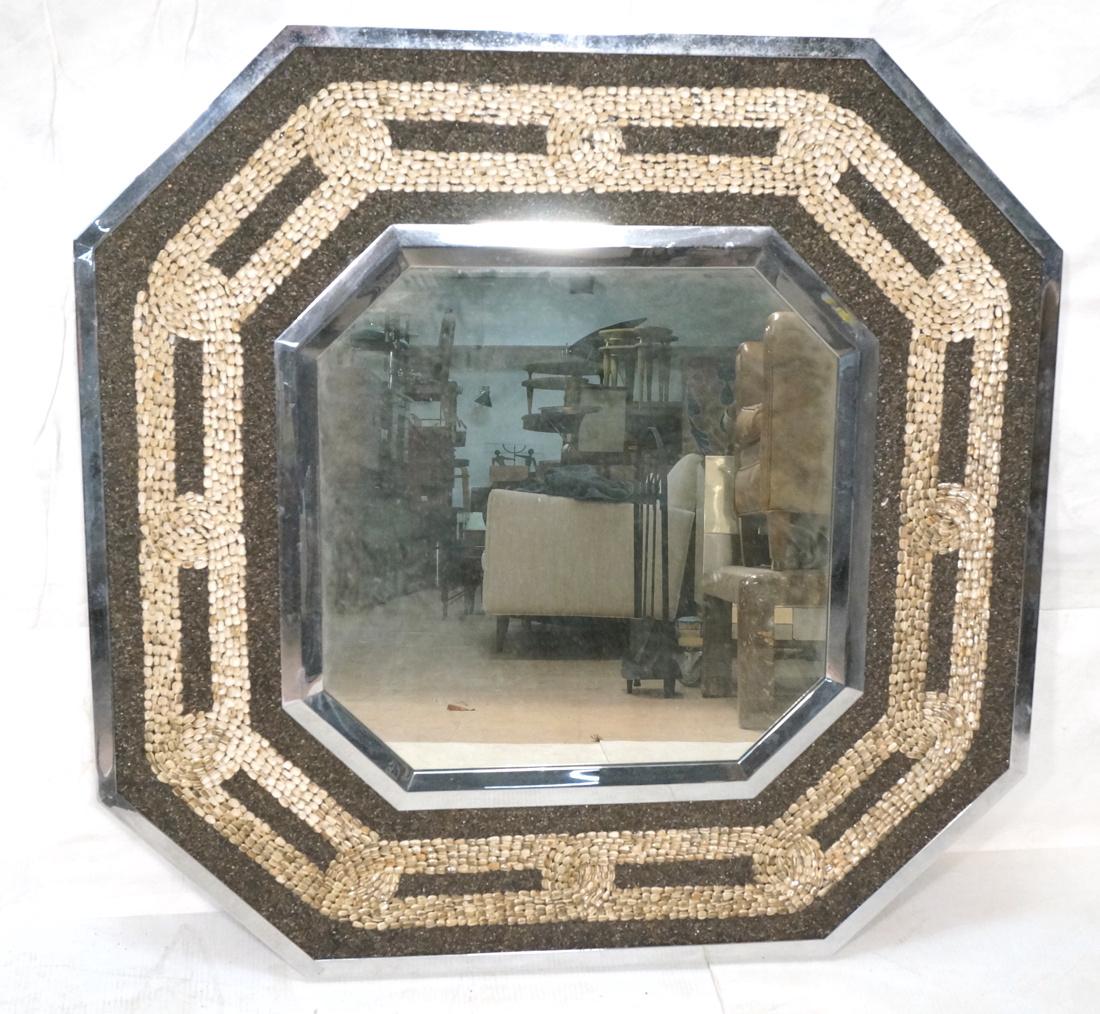 Octagonal Chrome Frame Wall Mirror. Wide frame ma (1 of 8)