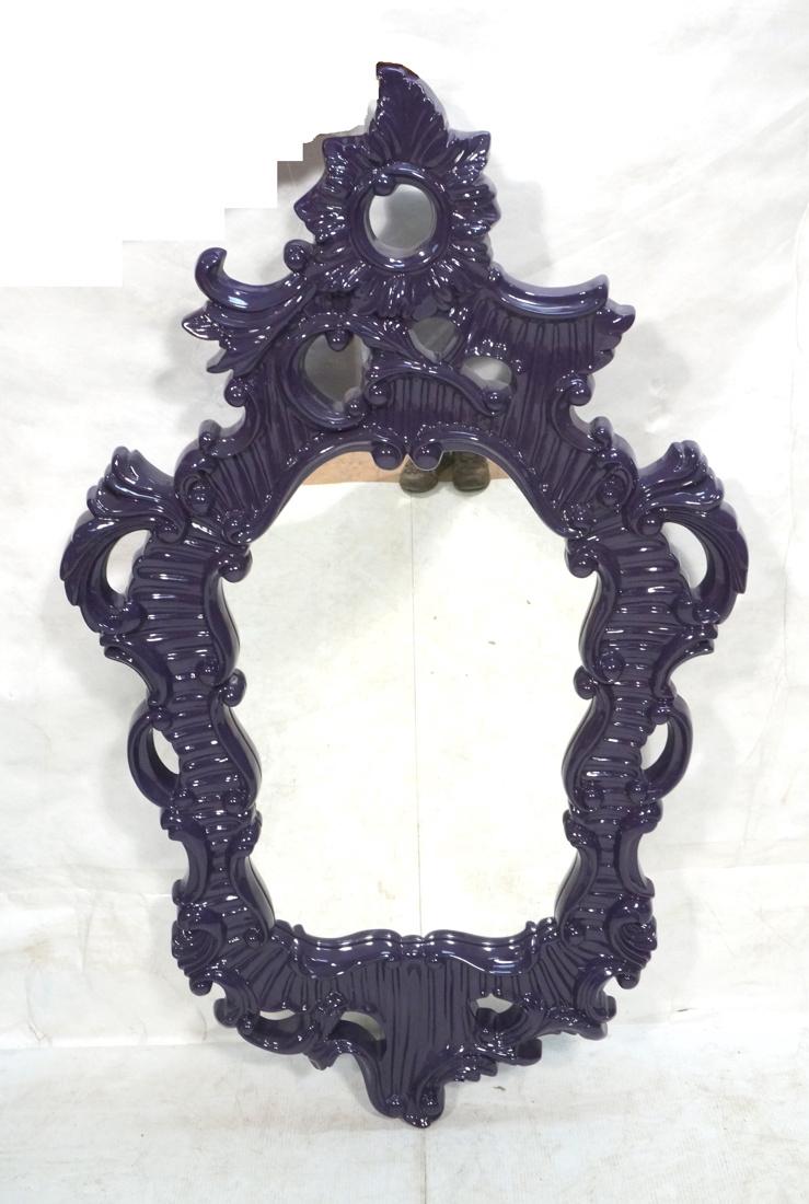 Elaborate Purple Lacquer Framed Wall Mirror. Fanc (1 of 8)