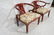 Pr CENTURY Burgundy Lacquer Asian Lounge Chairs. - 2