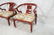 Pr CENTURY Burgundy Lacquer Asian Lounge Chairs. - 3