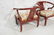 Pr CENTURY Burgundy Lacquer Asian Lounge Chairs. - 7