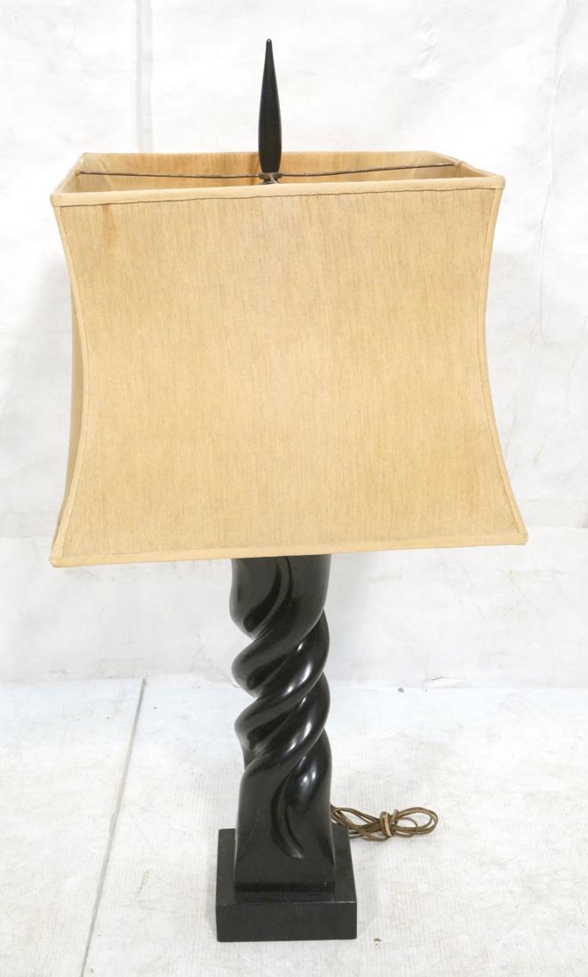 HEIFETZ Ebonized Carved Wood Twisted Column Table (1 of 8)