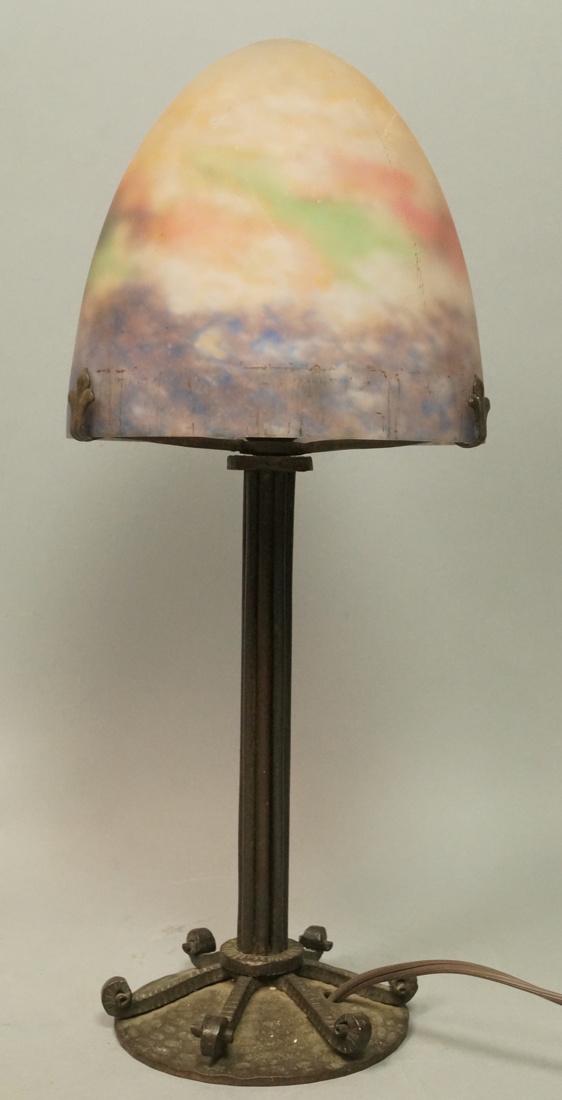 MULLER FRES LUNEVILLE Art Deco Glass Lamp. Mottle (1 of 8)