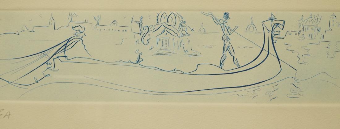 Salvadore Dali Pencil Signed Print Gondola. (1 of 8)