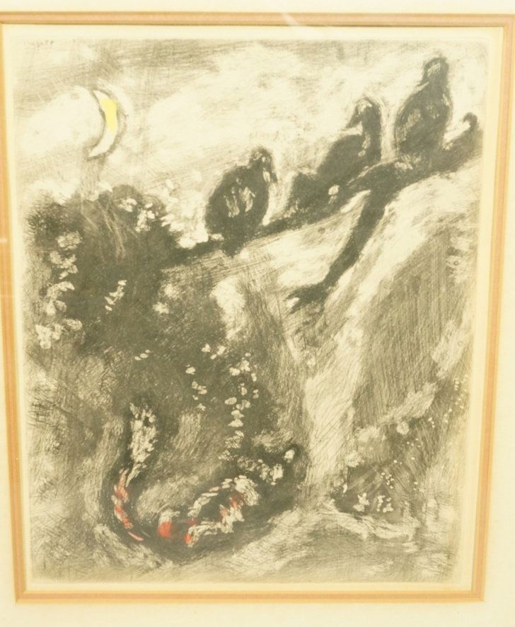 MARC CHAGALL Original Etching. Ravens on Tree Branch (1 of 5)