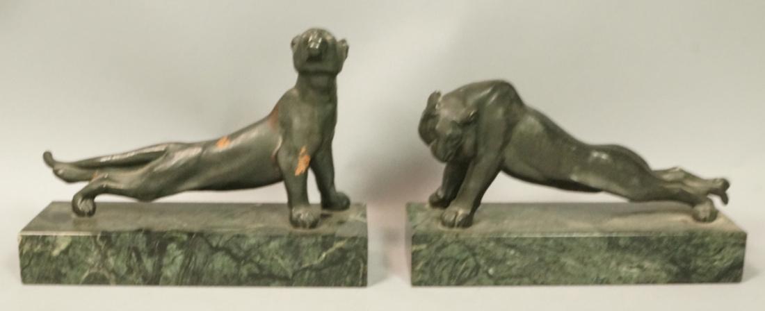 Pr Bronze Stretching Cat Figural Sculptures. Prob (1 of 8)