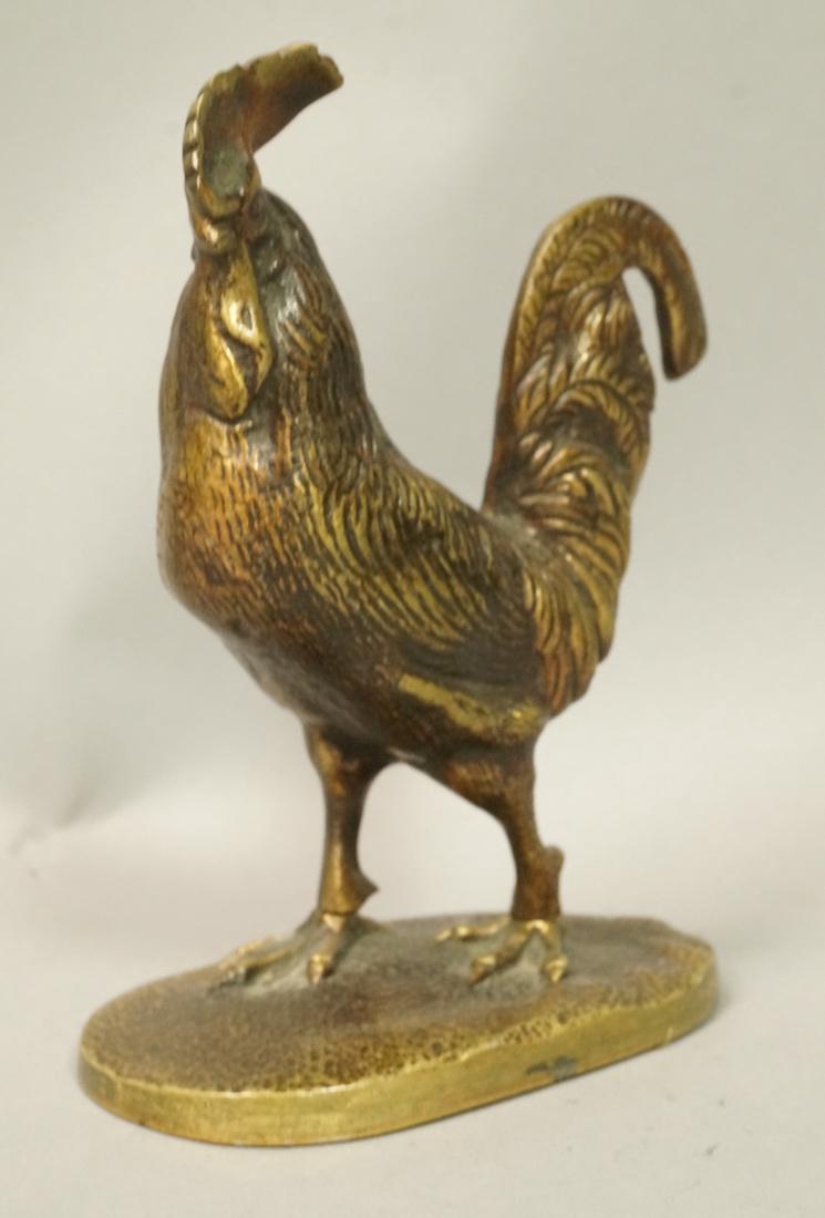 Brass Rooster Sculpture Figure. Vintage. Not mark (1 of 5)