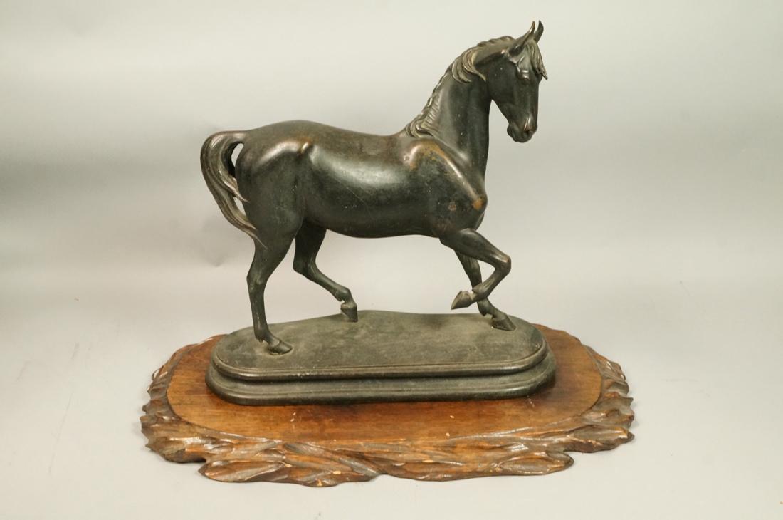 Antique Bronze Trotting Horse Sculpture. Not mark (1 of 7)
