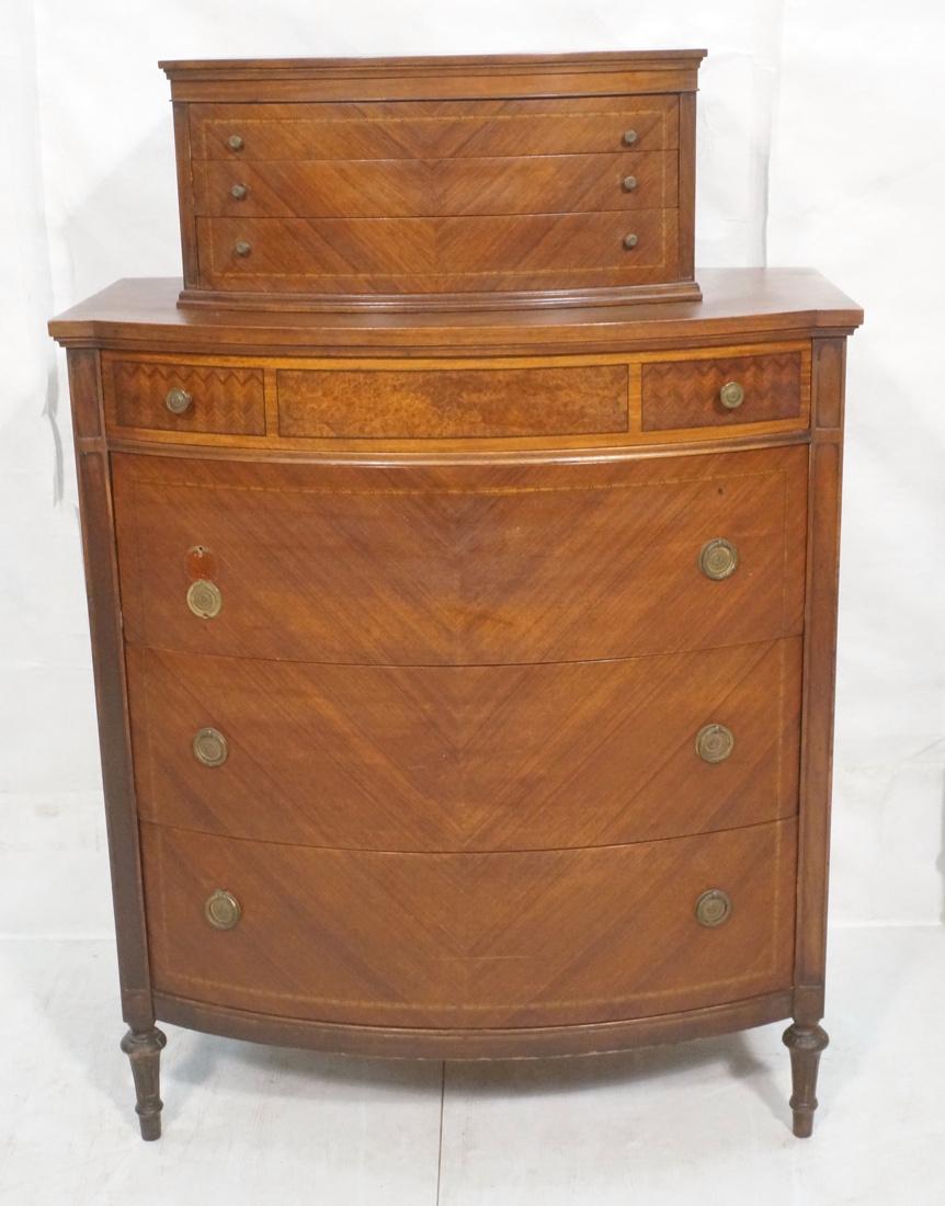 Tall 2pc Chest on Chest.  French Satinwood.. Smal (1 of 8)