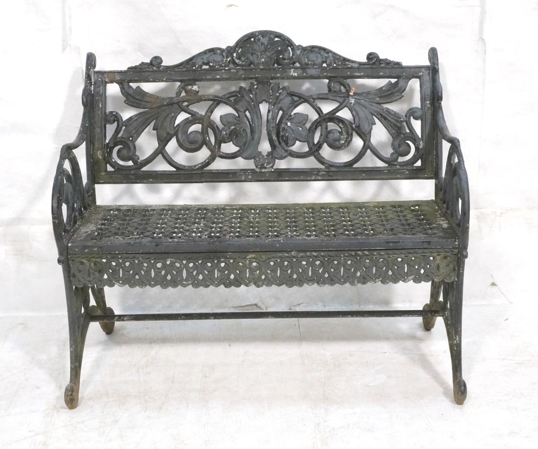 Ornate Metal Park Garden Outdoor Bench. Heavy. (1 of 6)