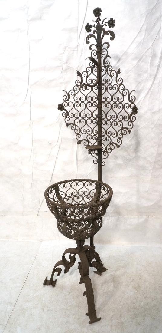 Samuel Yellin. Ornate Tall Iron Fancy Wash Stand (1 of 9)