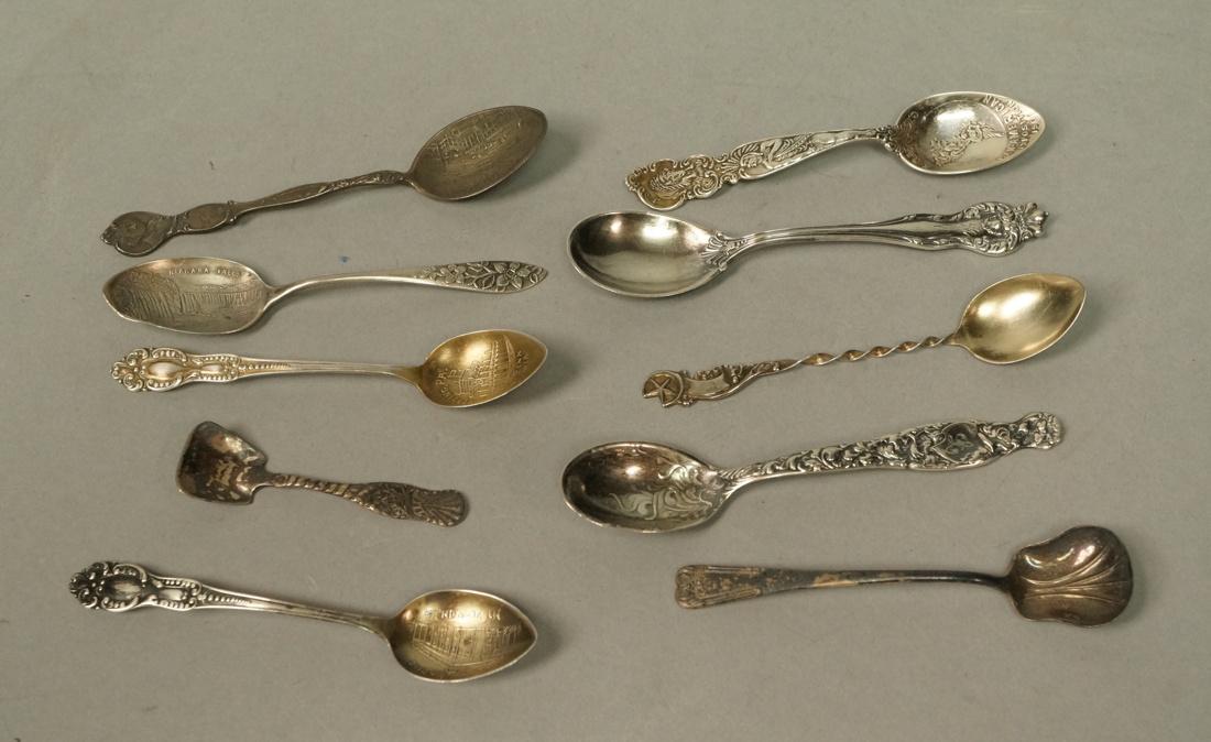 10pc Sterling Silver Demitasse spoons including o (1 of 9)