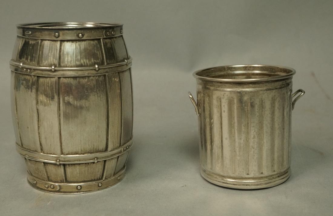 2pc Figural Sterling Silver Items. 1) Barrel Coin (1 of 6)