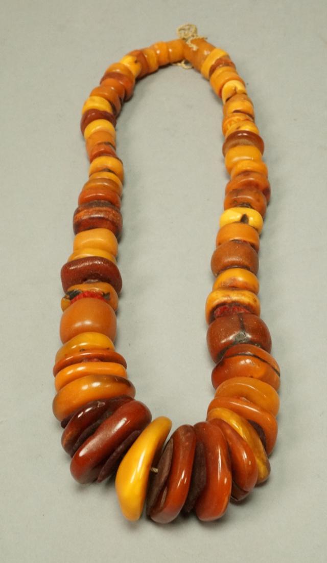 Tribal Graduated Amber Bead Necklace. Amber beads (1 of 6)