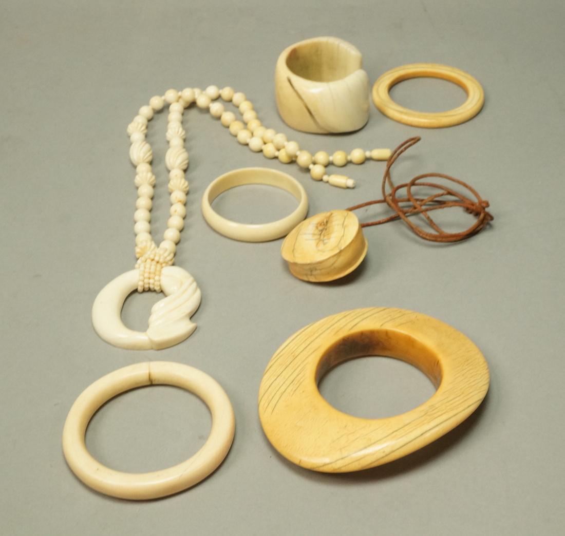 7pc Vintage Natural Material  Jewelry. 5 bracelet (1 of 8)