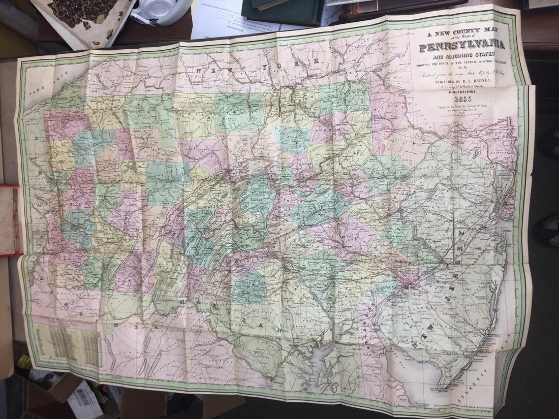 1855 Barnes's Map of Pennsylvania. A new county m (1 of 9)