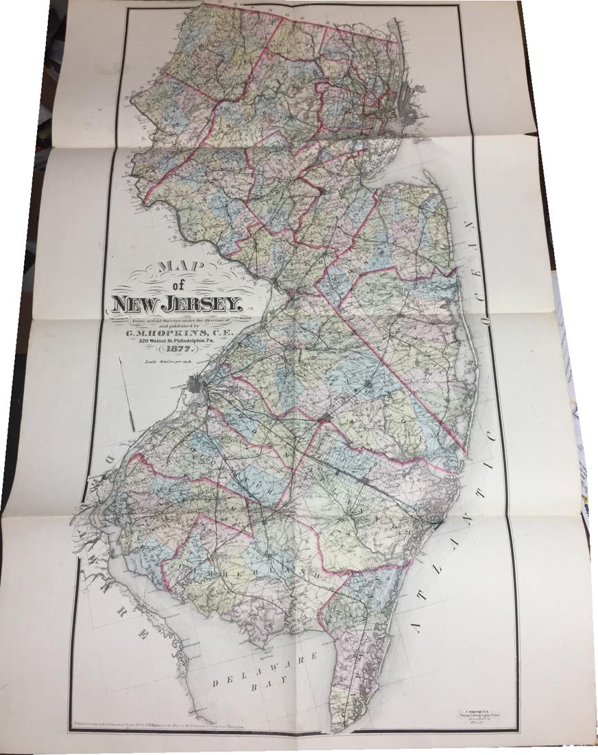 1877 Map of New Jersey. GM Hopkins. (1 of 6)