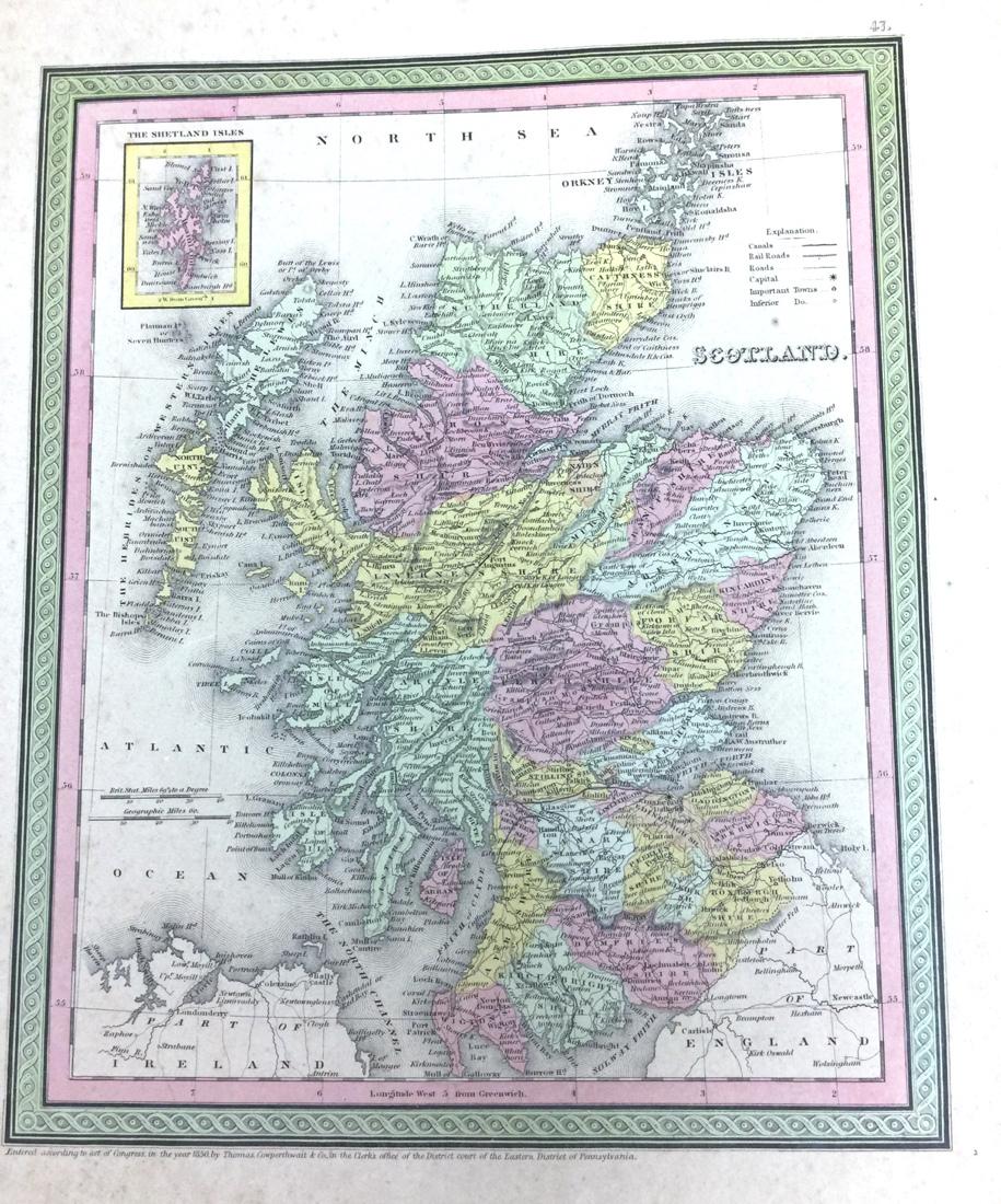 1850 Map of Scotland. Thomas Cowperthwaith. (1 of 6)