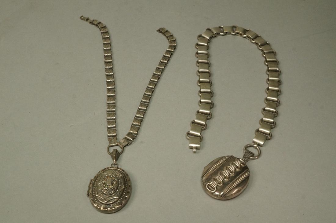 2pc Victorian Link Chains with large oval lockets (1 of 10)