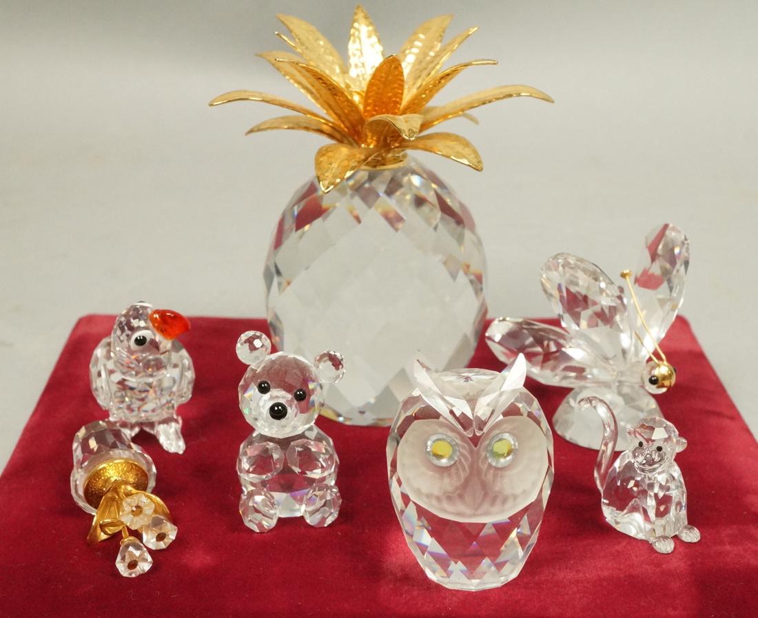 7pc SWAROVSKI Crystal Figures.  Parrot, Pineapple (1 of 9)