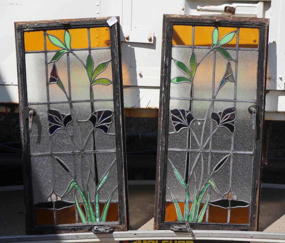 2pc Stained Glass Windows. Floral Design. (1 of 8)