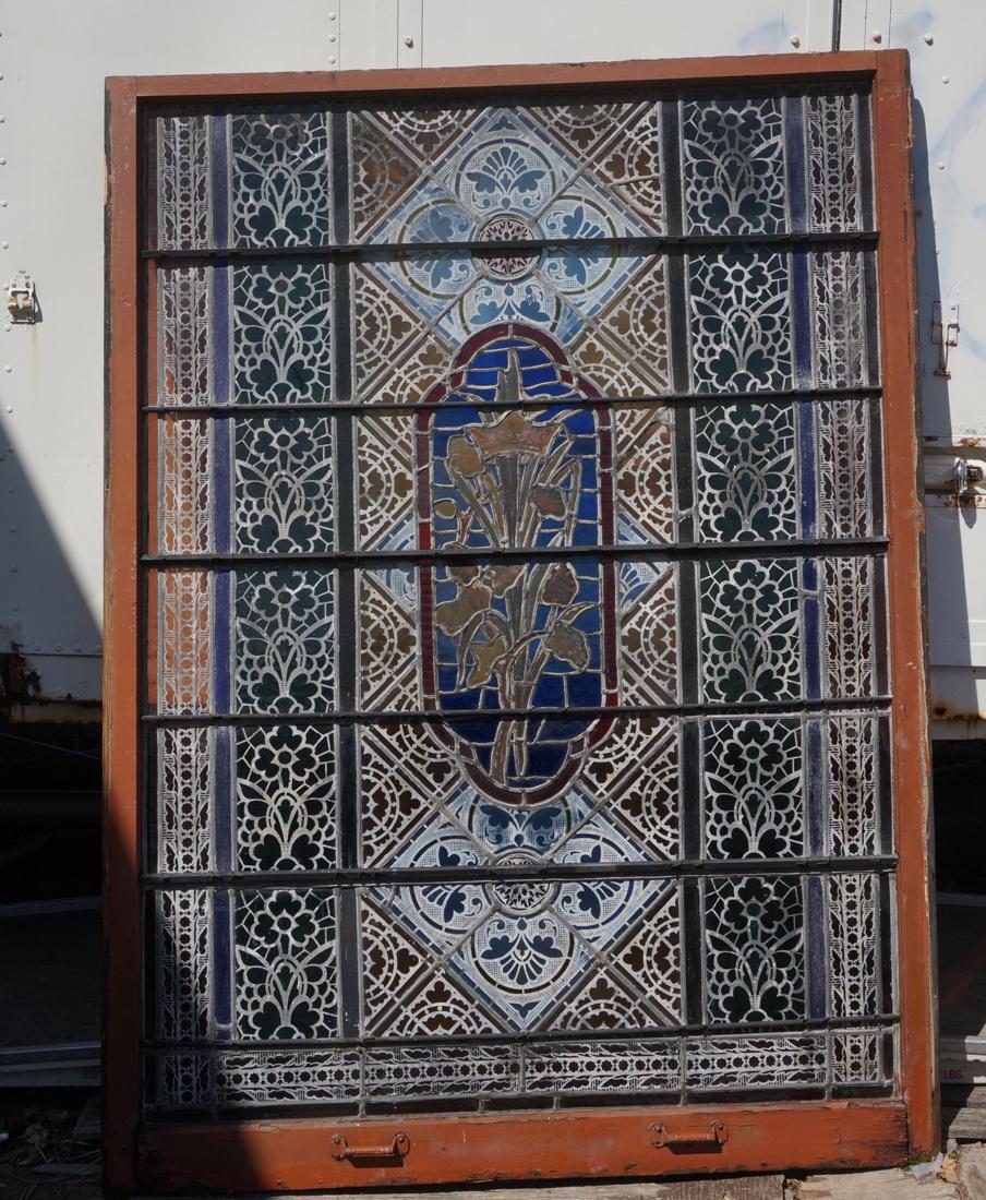Large Antique Stained Glass Window. Some panels h (1 of 8)