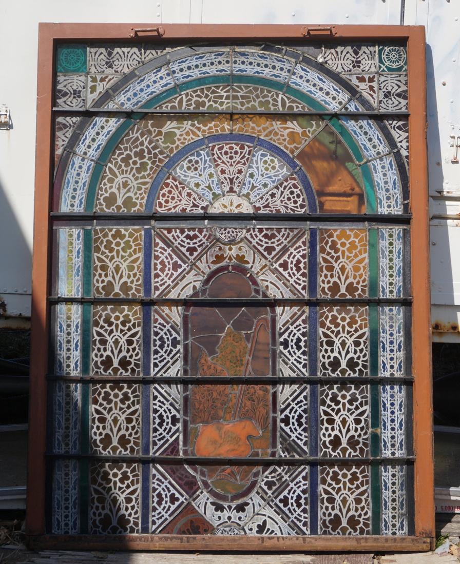 Large Antique Stained Glass Window. Some panels h (1 of 9)