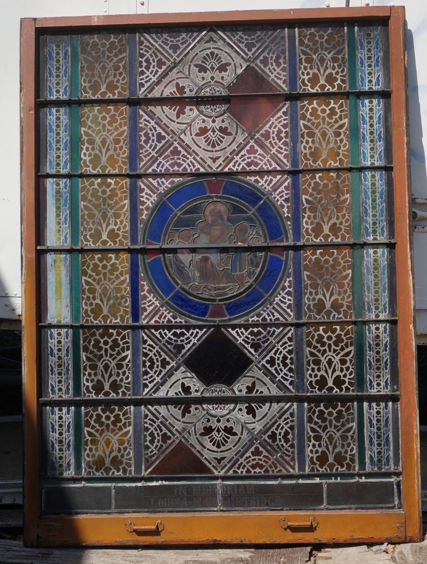 Large Antique Stained Glass Window. Some panels h (1 of 9)