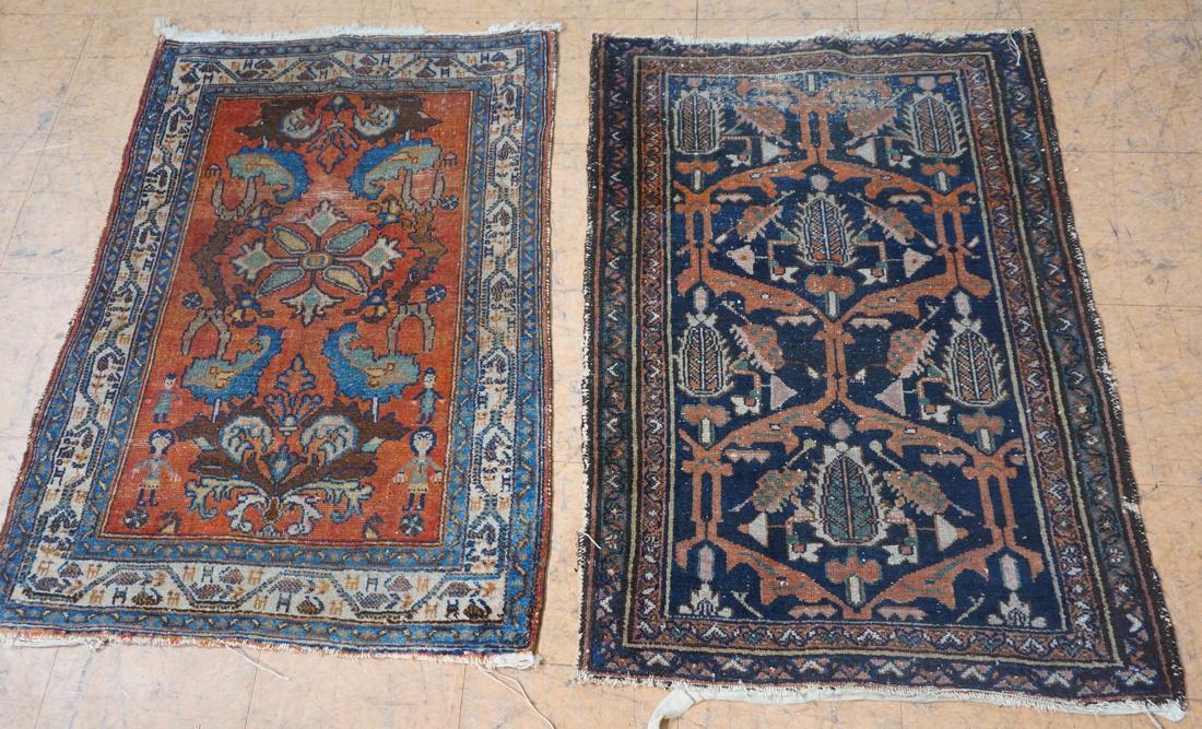 2pcs Handmade Oriental Carpet Rugs Mats.  Largest (1 of 9)