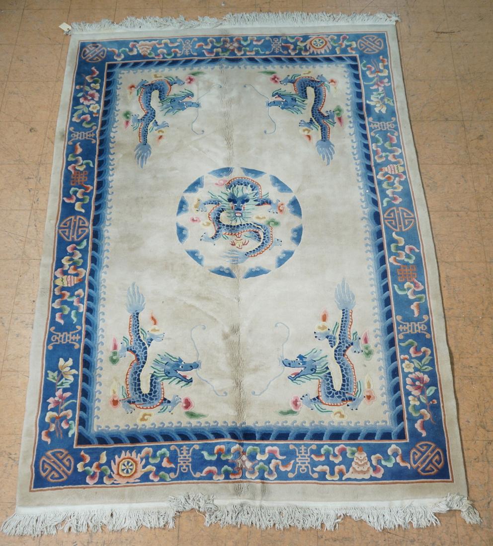6'9 x 9'6 Handmade Chines Carpet with Dragons.  C (1 of 10)