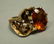 Modernist 14K Gold Custom Yellow Stone & Diamond