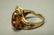 Modernist 14K Gold Custom Yellow Stone & Diamond - 3