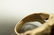 Heavy Brutalist 14K Gold Mens Ring. Raw Amber col - 5